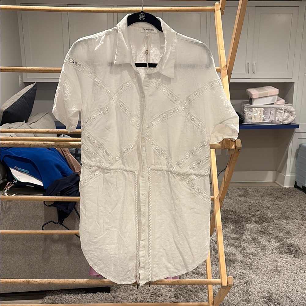 White Embroidered  Shirt